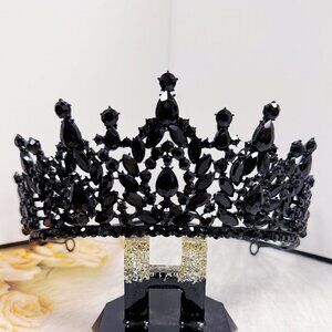 Princess Gothic Crown, Black diamond Tiara, Vampire Headband, Cosplay Party